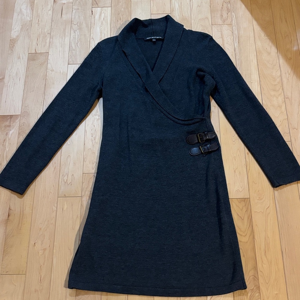 Elegant grey  knight Wrap Dress